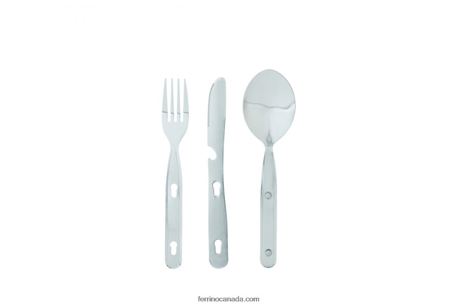 Ferrino Unisex SET OF 3 CUTLERY STEEL INOX 8RV8VL661