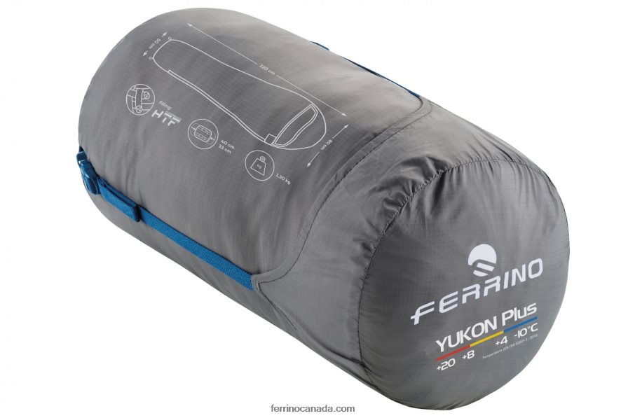 Ferrino Unisex SLEEPINGBAG YUKON PLUS ZIP RIGHT BLUE 8RV8VL393 Zip Right Blue