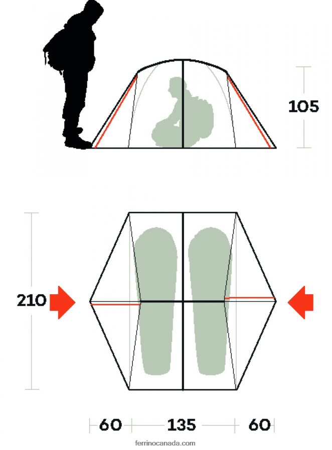 Ferrino Unisex GRIT 2 TENT 8RV8VL458
