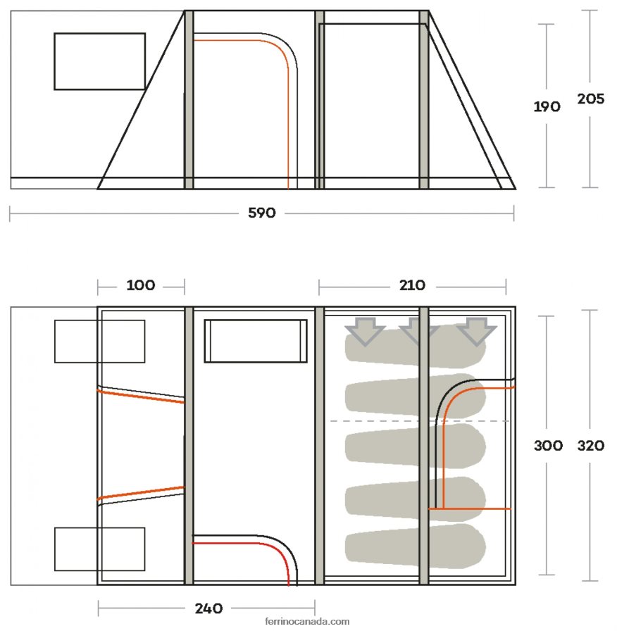 Ferrino Unisex TENT ALTAIR 5 8RV8VL491