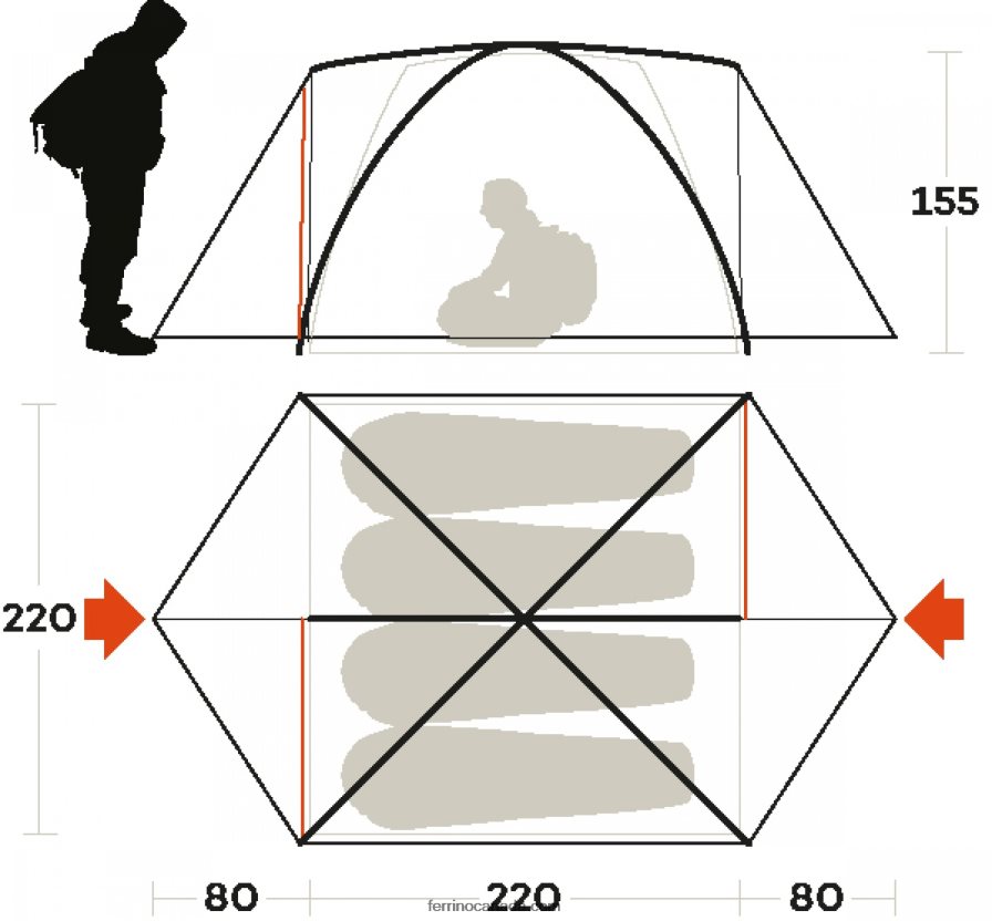 Ferrino Unisex TENT LHOTSE 4 8RV8VL456
