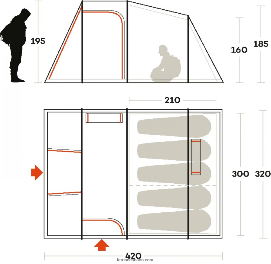 Ferrino Unisex TENT METEORA 5 8RV8VL497