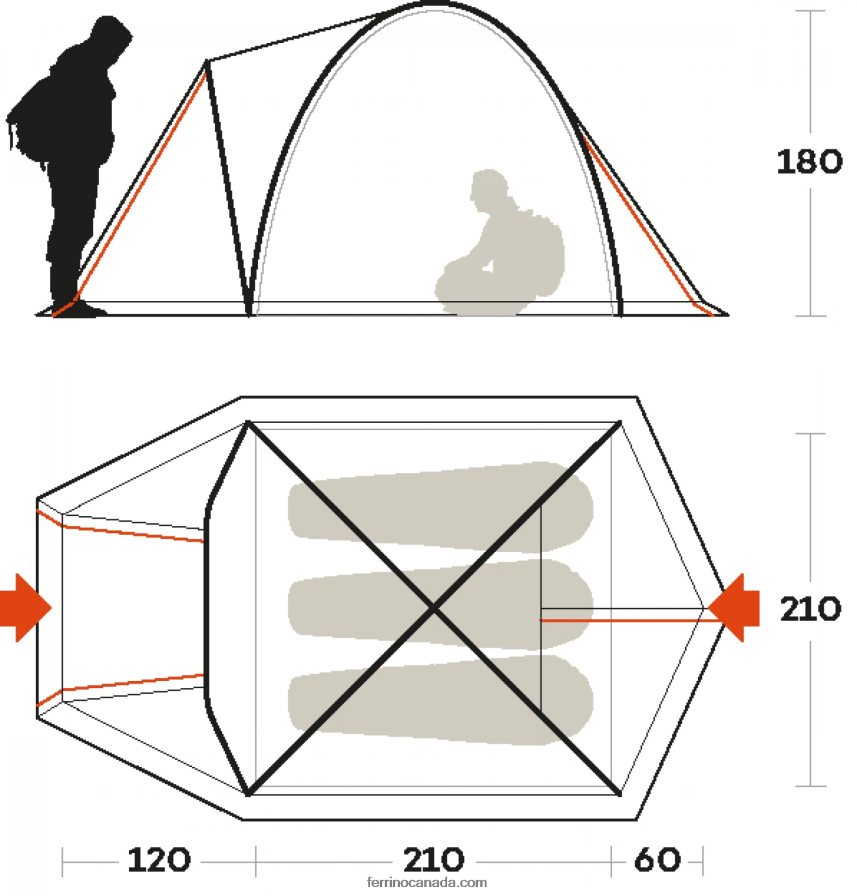 Ferrino Unisex TENT SHABA 3 8RV8VL490