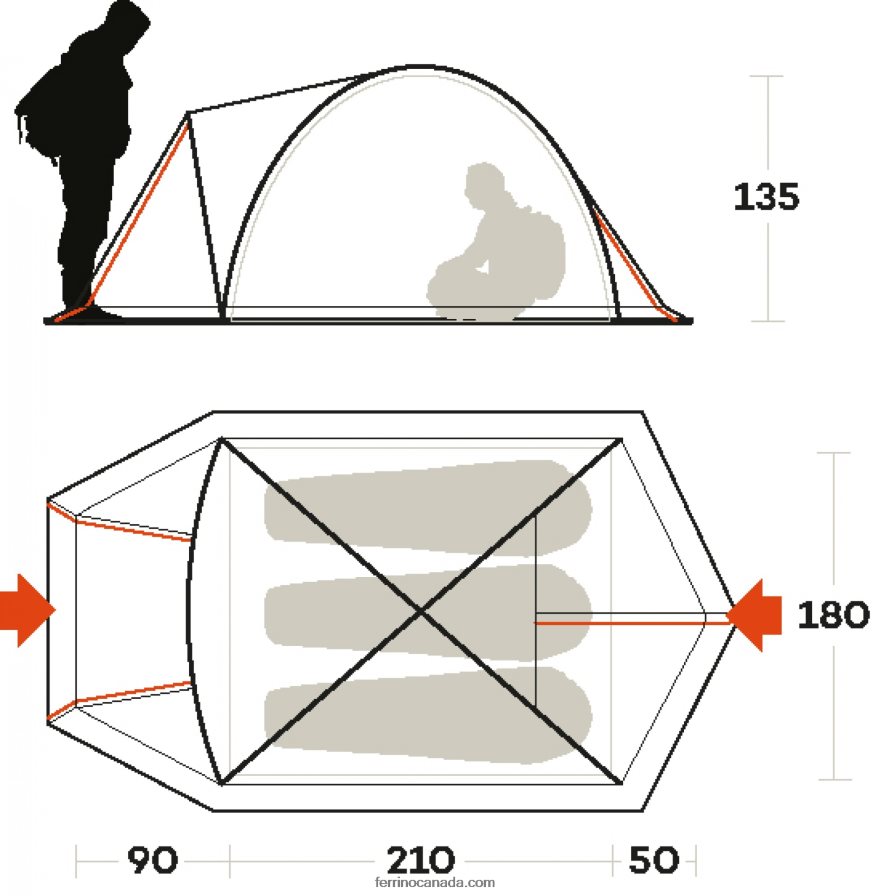Ferrino Unisex TENT SKYLINE 3 ALU 8RV8VL488